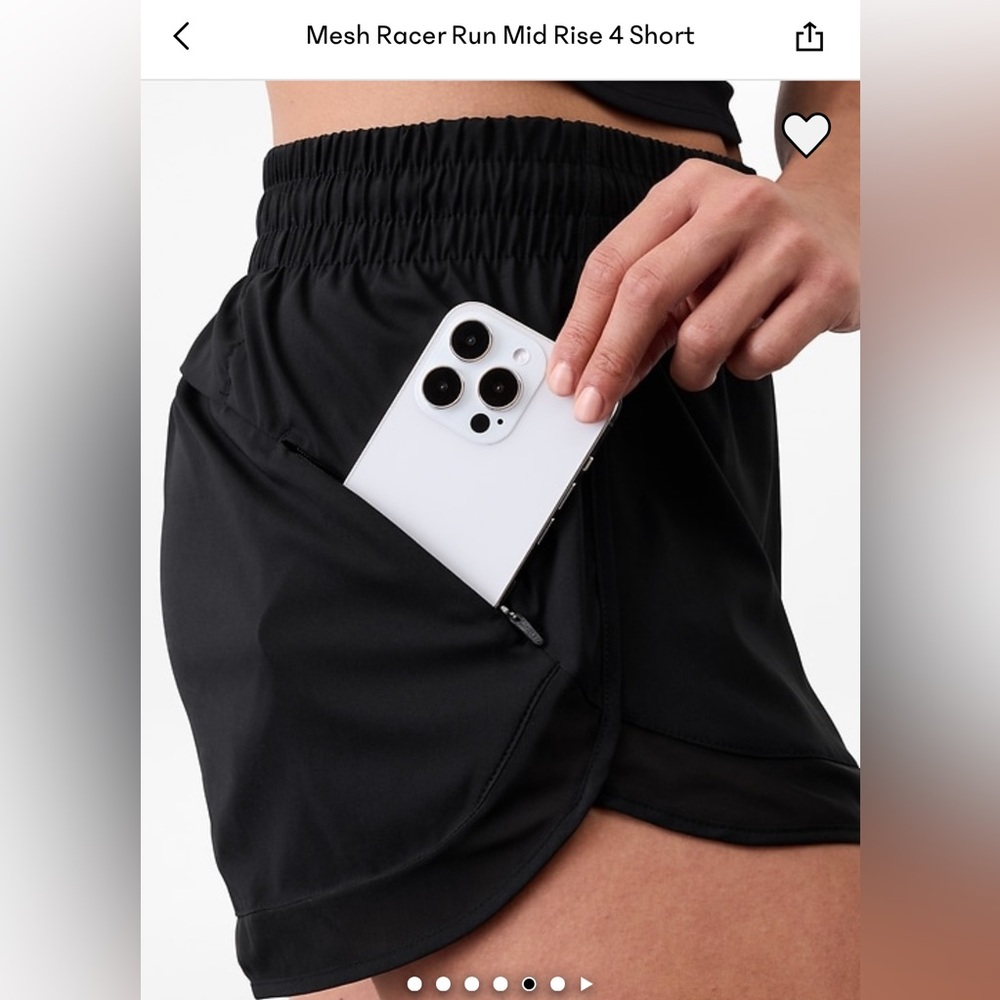 Athleta Mesh Racer Run Mid Rise Shorts - Picture 2 of 3